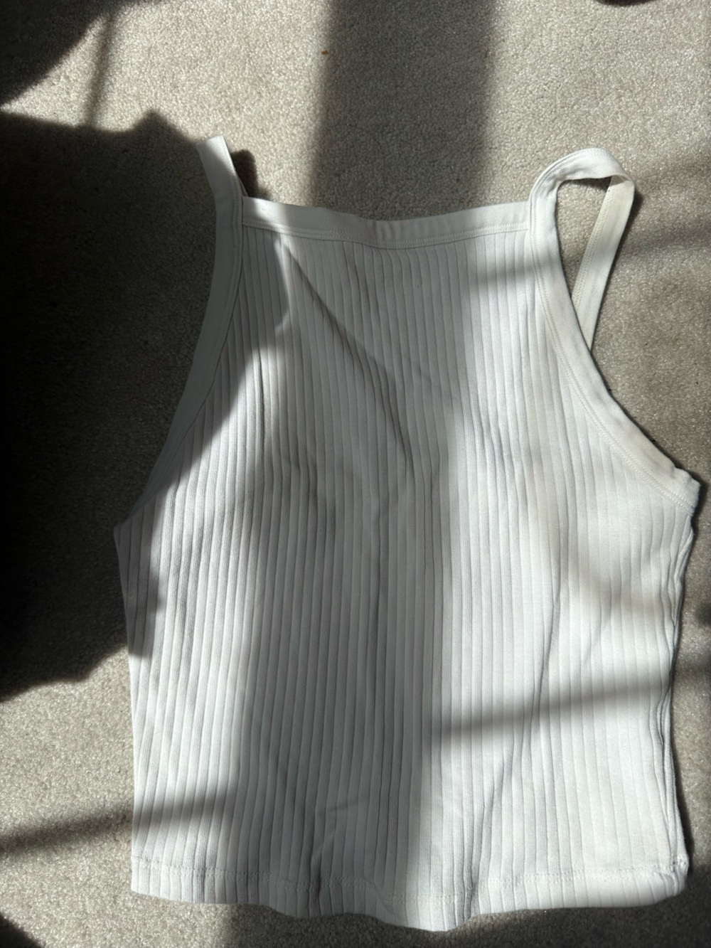 PacSun White Ribbed Square-Neck Tank